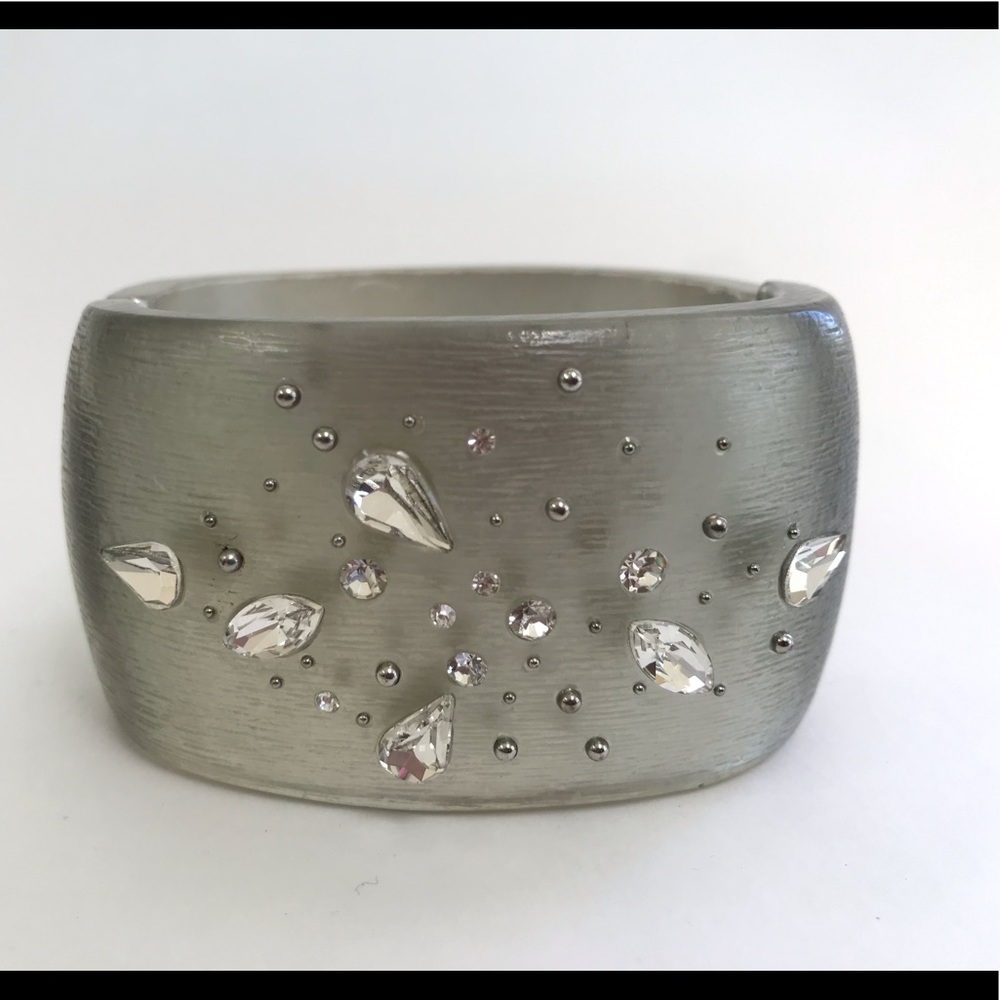 Silver Rhinestone embellished cuff with clasp